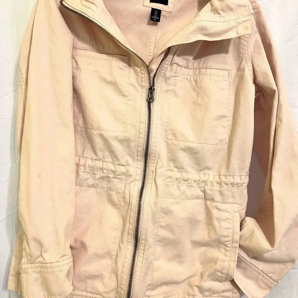 Gap Women’s Pink Denim Utility Jacket Size Small - Picture 2 of 3